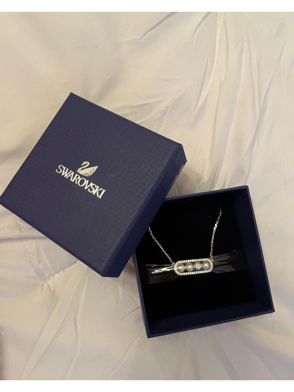 Swarovski Silver Pearl-Accented Silver Pendant Necklace